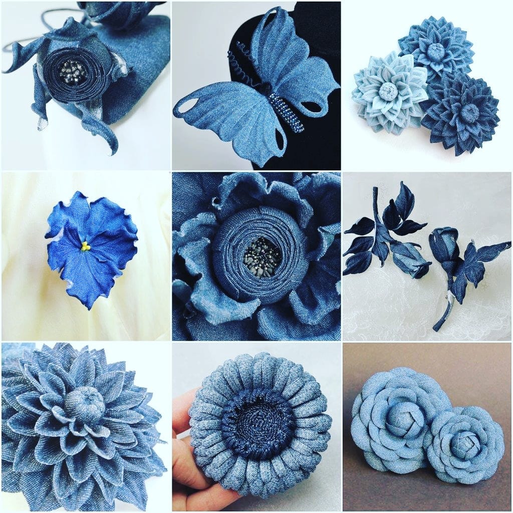 Handmade Denim Flowers